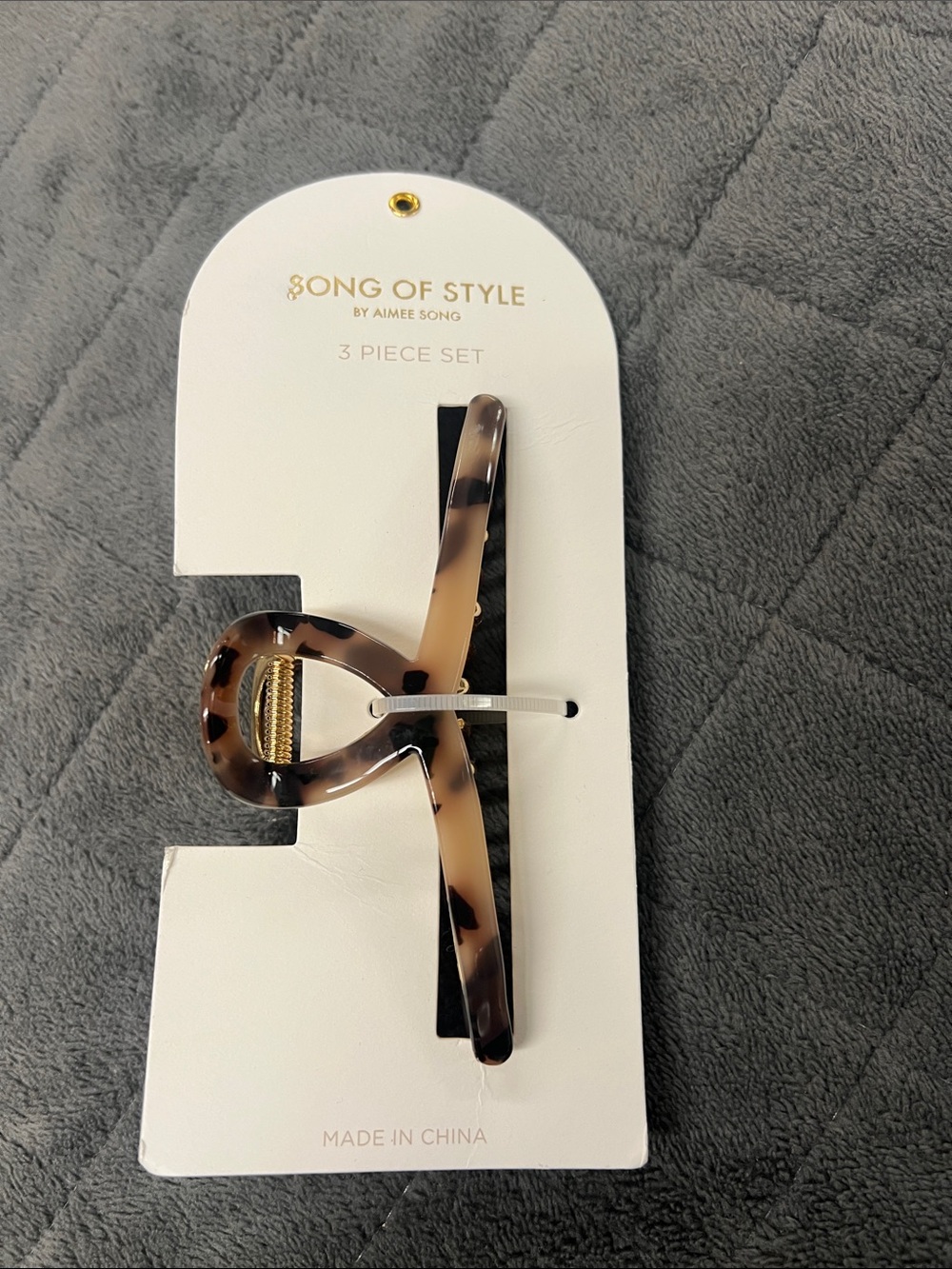 Song of Style Tortoiseshell Hair Clip Trio - Brown and Black